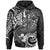 Tahiti Hoodie White Shark Polynesian Tattoo Unisex White - Polynesian Pride