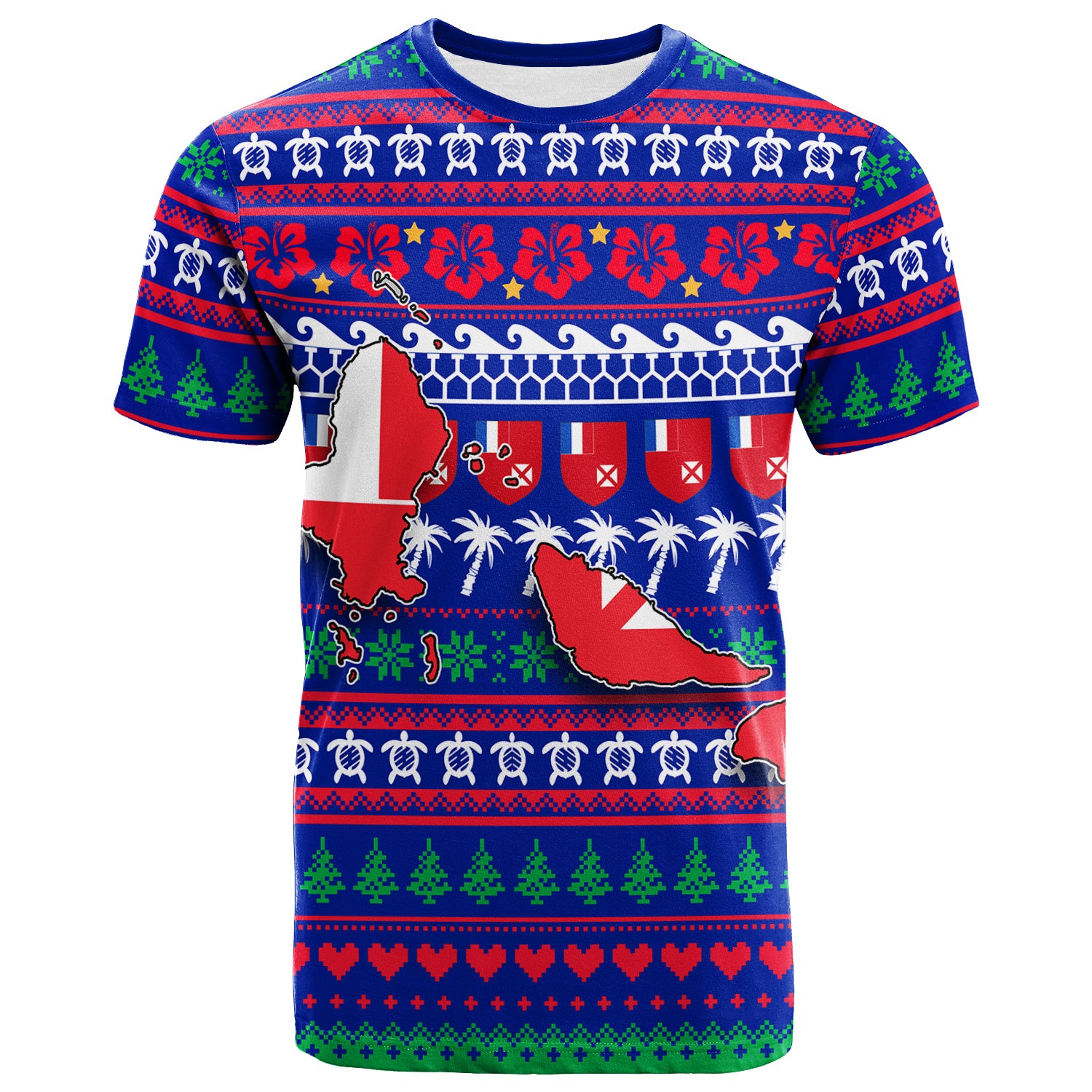 Wallis and Futuna Christmas T Shirt Ugly Christmas LT12 Unisex Blue - Polynesian Pride