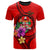 Fiji Polynesian T Shirt Floral With Seal Red Unisex Red - Polynesian Pride