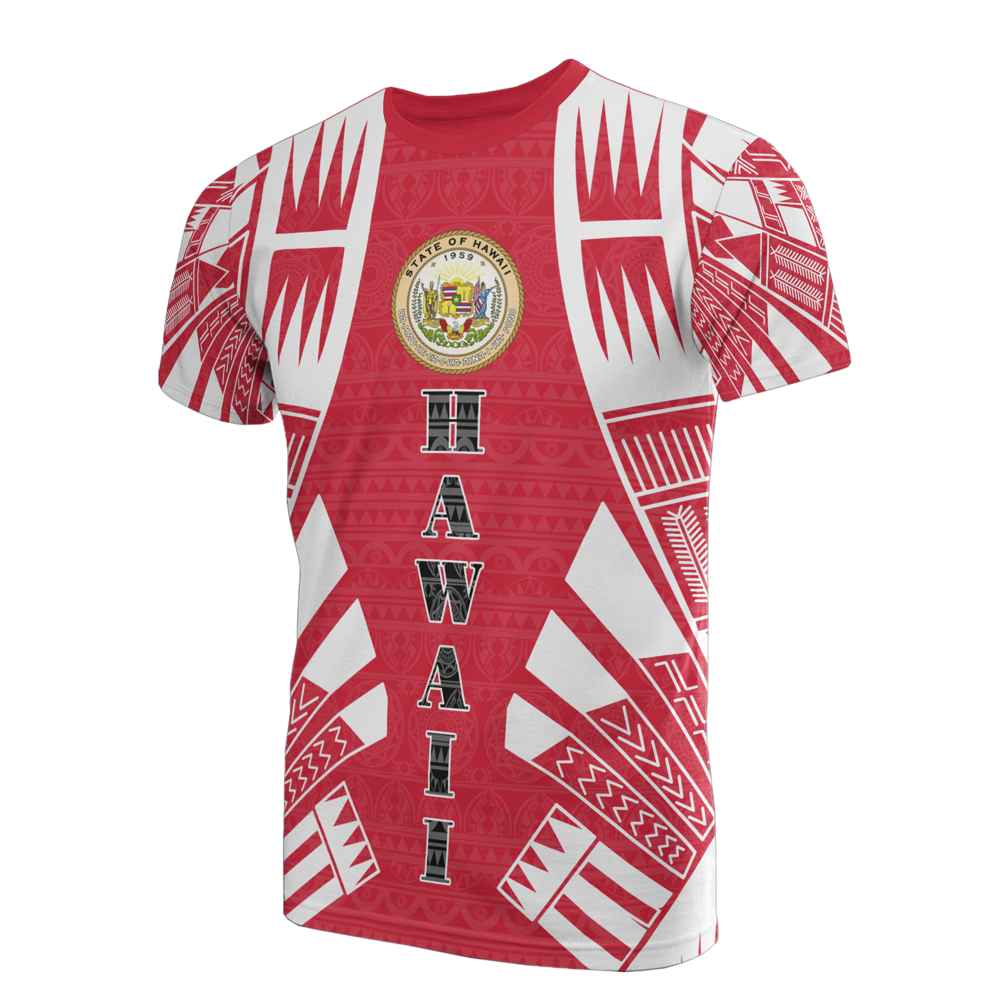 Hawaii T Shirt Hawaii Seal Polynesian Tattoo Red Style Unisex Red - Polynesian Pride