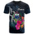 Samoa Polynesian T Shirt Tropical Flowers Unisex Blue - Polynesian Pride