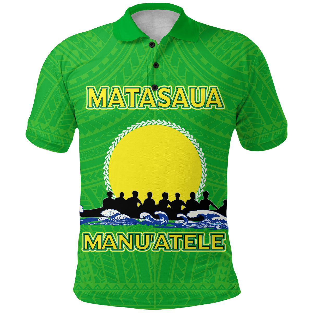 American Samoa Polo Shirt Matasaua Manua Pride LT12 Unisex Green - Polynesian Pride