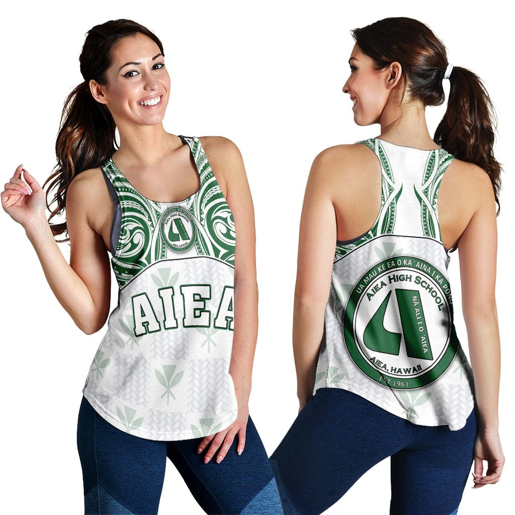 hawaiiRacerback Tank - Kanaka Aiea High School Racerback Tank Demodern Style AH White - Polynesian Pride