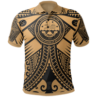 FSM Polo Shirt Gold Seal with Polynesian Tattoo Unisex Gold - Polynesian Pride
