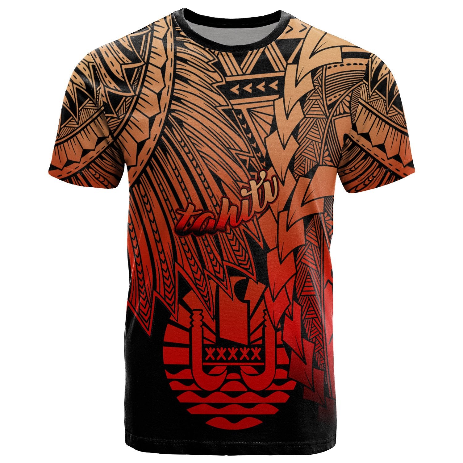 Tahiti Polynesian T Shirt Tribal Wave Tattoo Red Ver 2 Unisex Red - Polynesian Pride