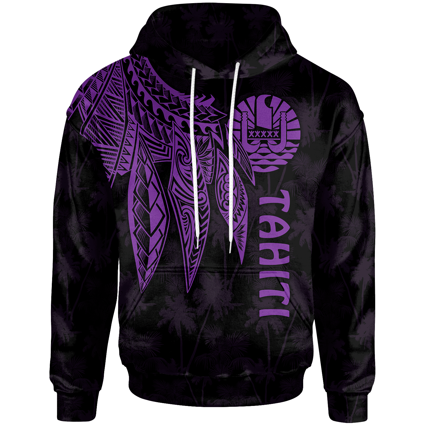 Tahiti Hoodie Polynesian Wings (Purple) Unisex Purple - Polynesian Pride