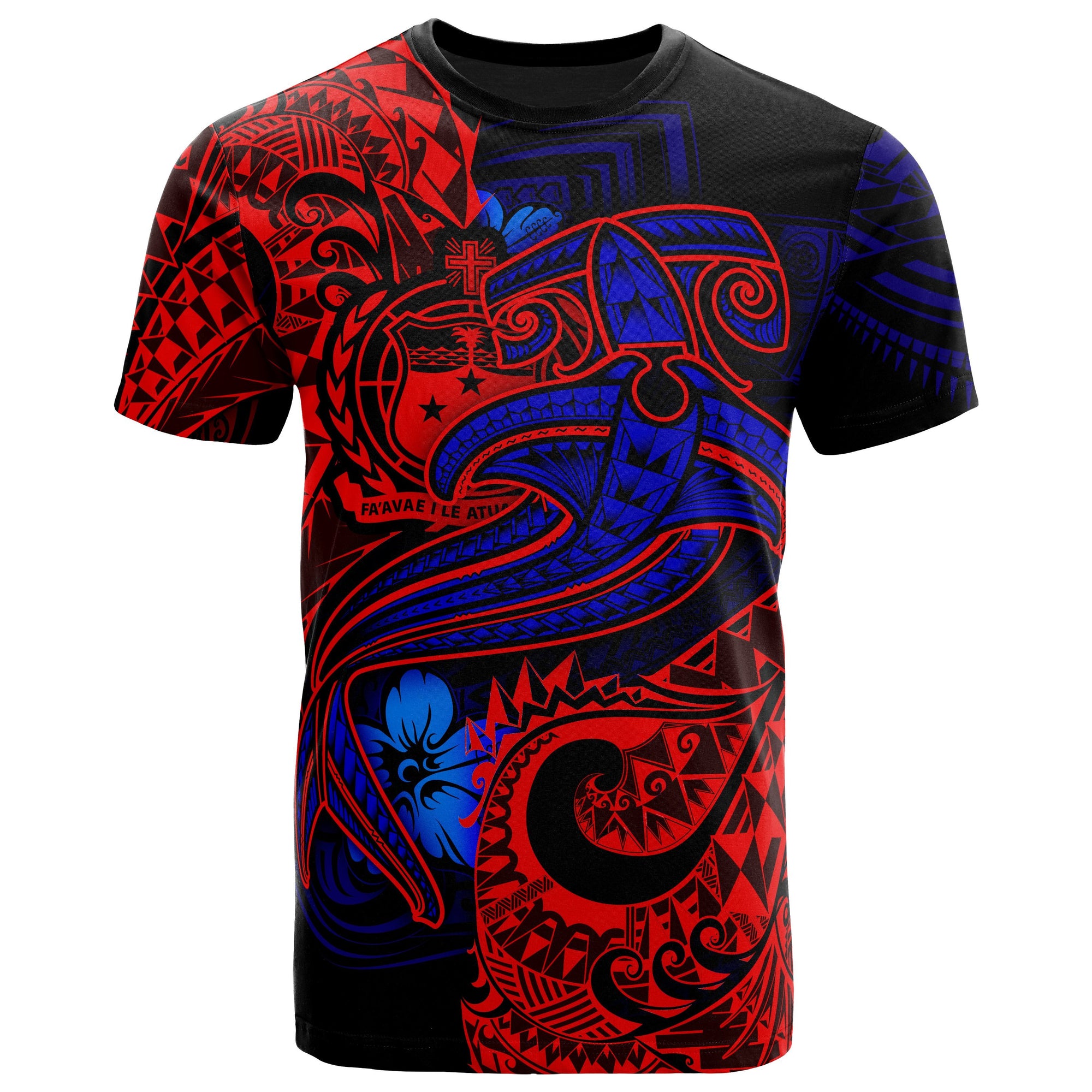 Samoa T Shirt Blue Shark Polynesian Tattoo Unisex Blue - Polynesian Pride