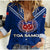 Toa Samoa Rugby Women Casual Shirt - Samoan Warrior Pride - LT12 Female Blue - Polynesian Pride