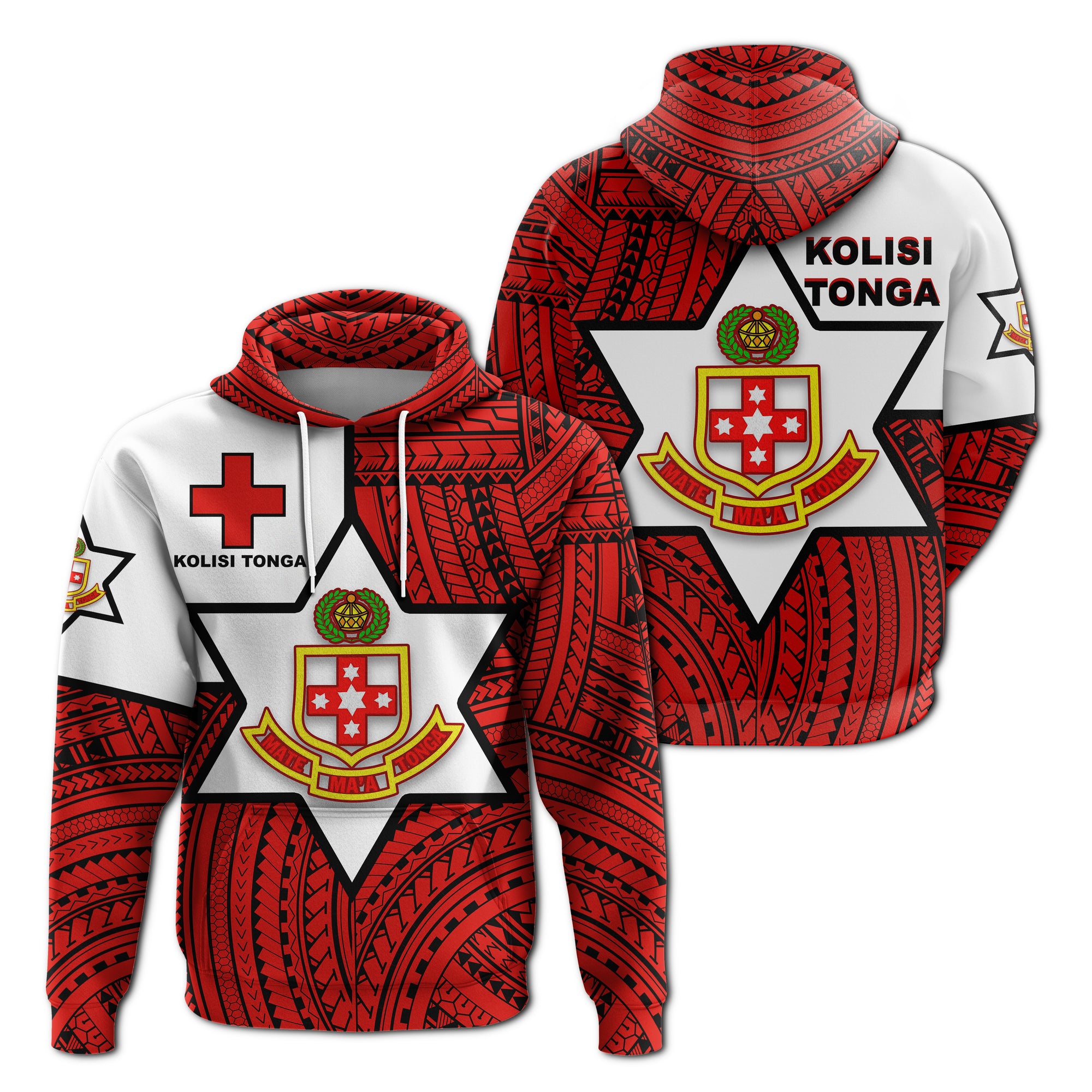 Kolisi Tonga Hoodie Mate Maa Tonga Red Original LT20 Unisex Green - Polynesian Pride