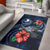 Yap Polynesian Area Rug - Blue Turtle Hibiscus Blue - Polynesian Pride