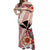 Hawaii Off Shoulder Long Dress Kakau Tribal Red Batik Floral Ver.02 LT13 Women Red - Polynesian Pride