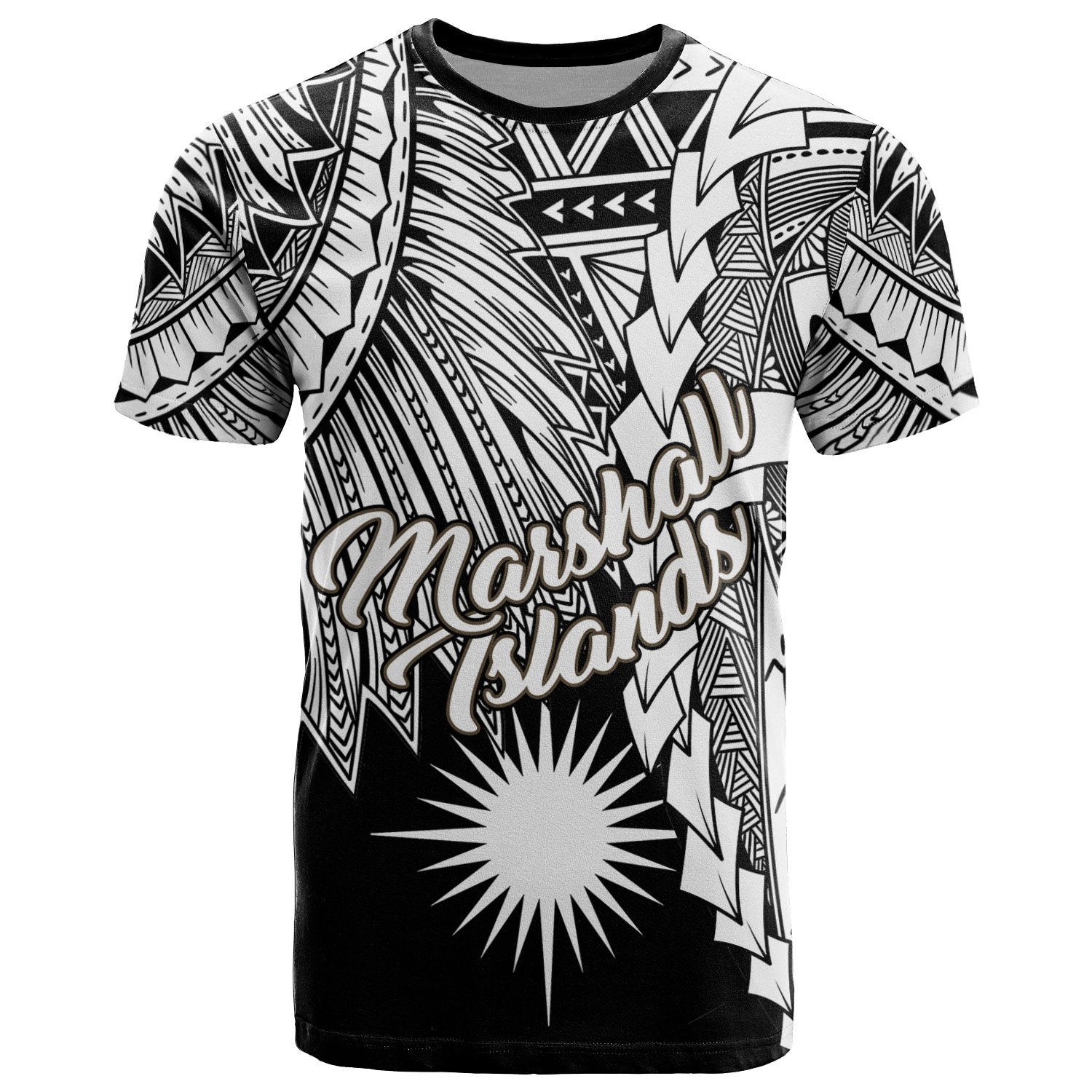 Marshall Islands Polynesian T Shirt Tribal Wave Tattoo White Unisex White - Polynesian Pride