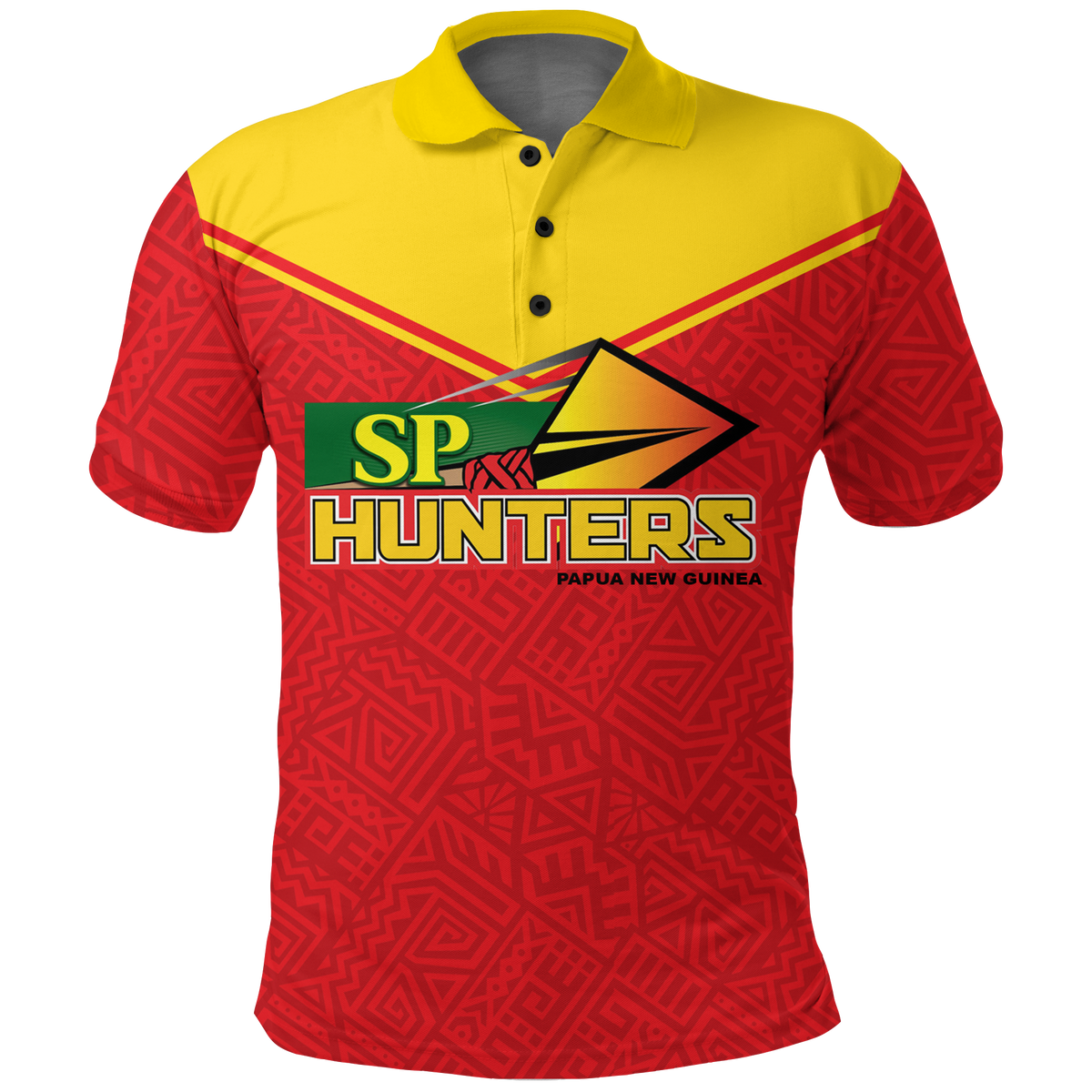 Papua New Guinea SP Hunters Pride Polo Shirt LT12 Unisex Red - Polynesian Pride