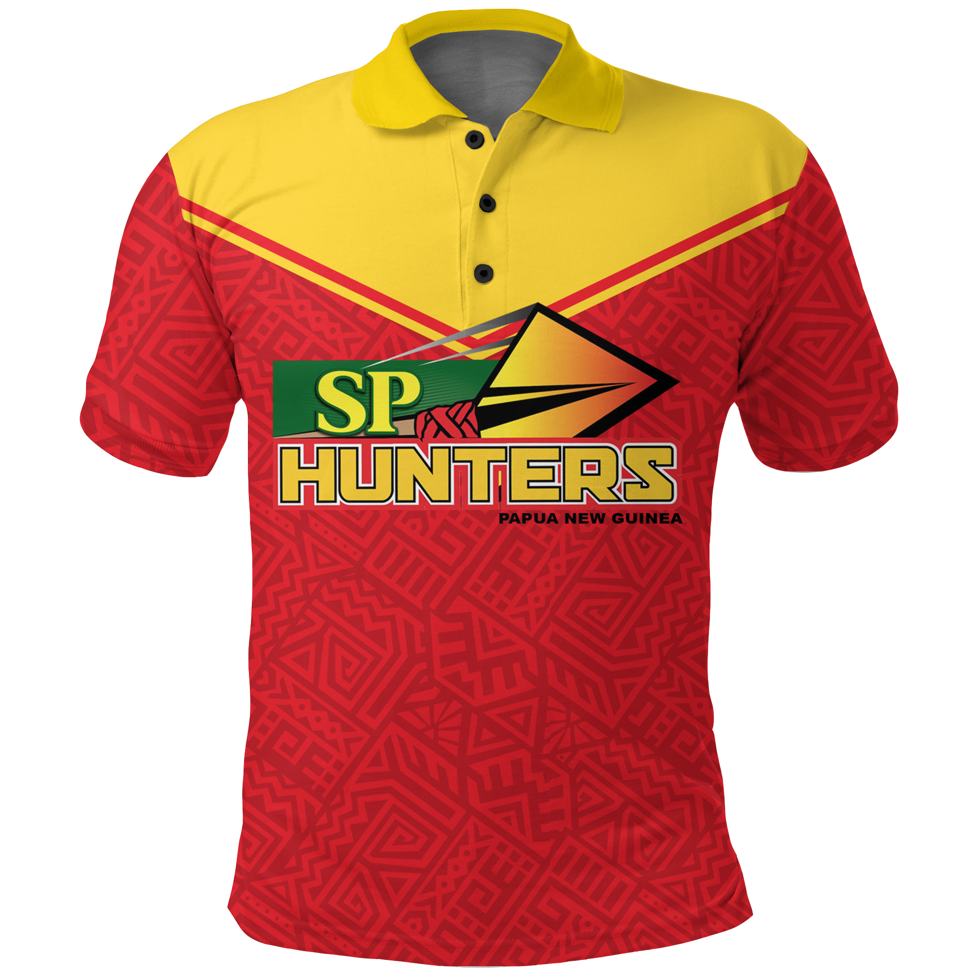 Papua New Guinea SP Hunters Pride Polo Shirt LT12 Unisex Red - Polynesian Pride