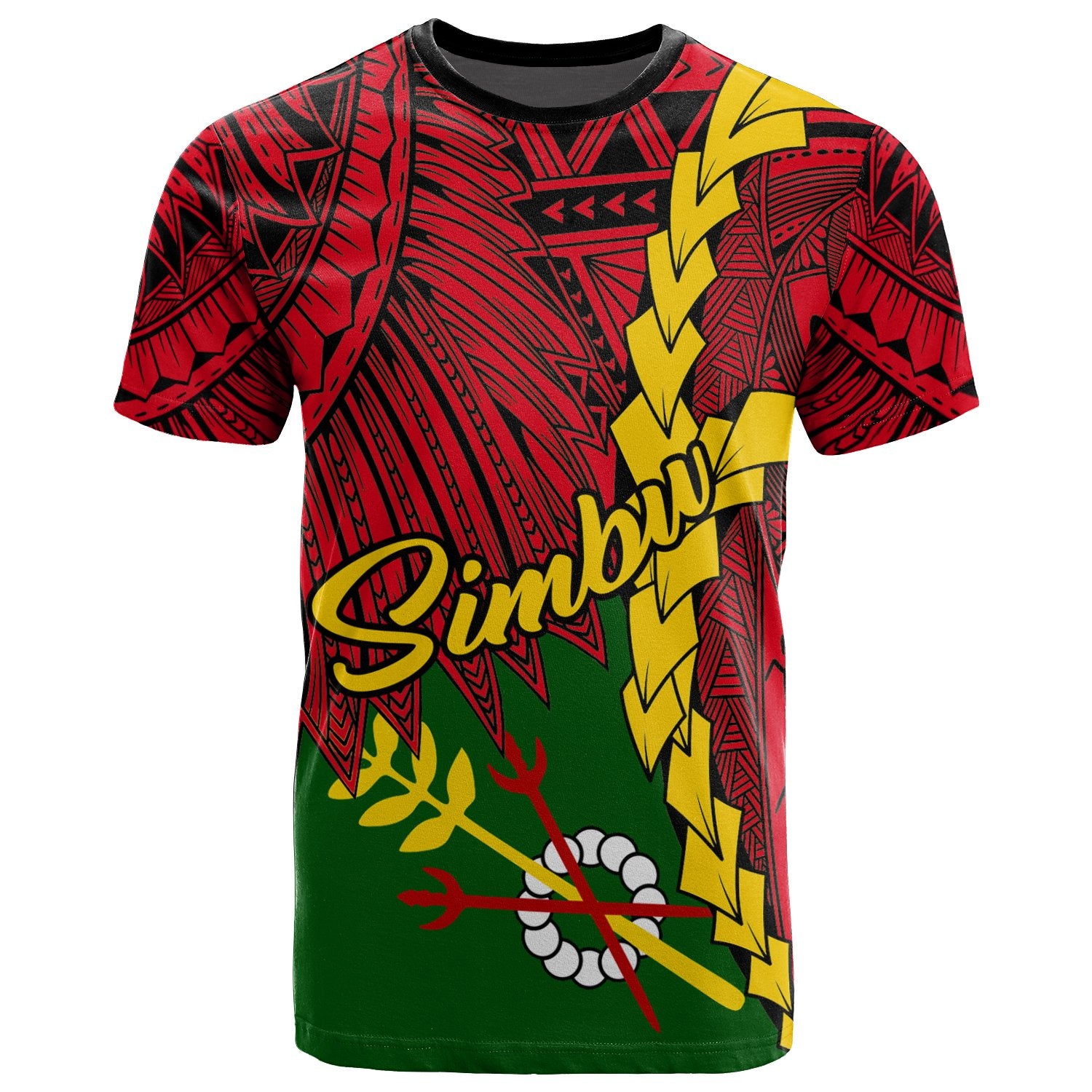 Papua New Guinea Simbu Province Polynesian T Shirt Tribal Wave Tattoo Unisex RED - Polynesian Pride