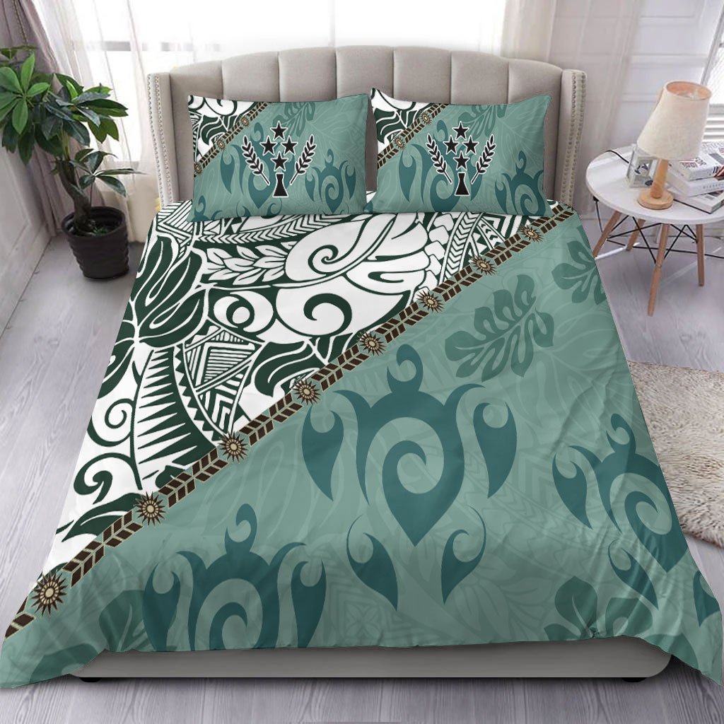 Kosrae Bedding Set - Leaves And Turtles Green - Polynesian Pride