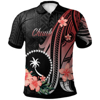 Chuuk of Micronesia Polo Shirt Red Polynesian Hibiscus Pattern Style Unisex Red - Polynesian Pride