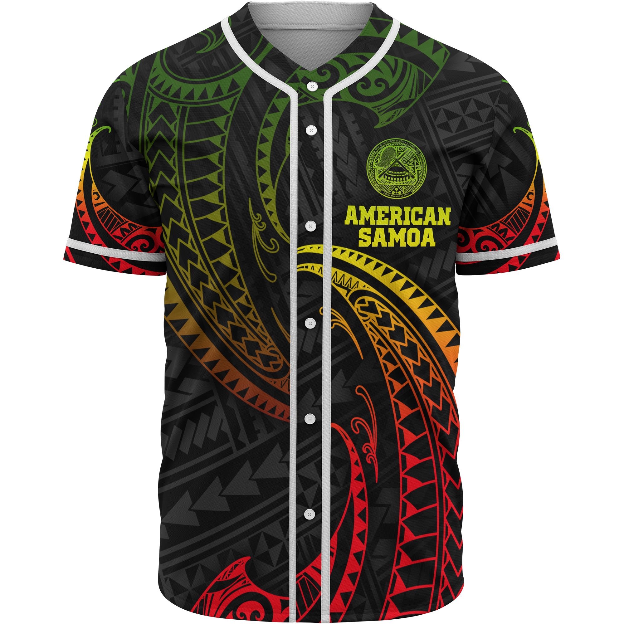 American Samoa Polynesian Baseball Shirt - Reggae Tribal Wave Unisex Reggae - Polynesian Pride