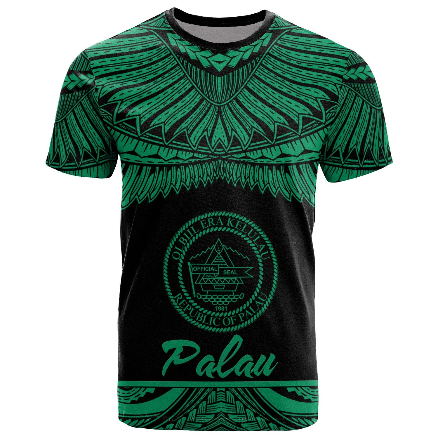 Palau Polynesian T Shirt Palau Pride Green Version Unisex Green - Polynesian Pride