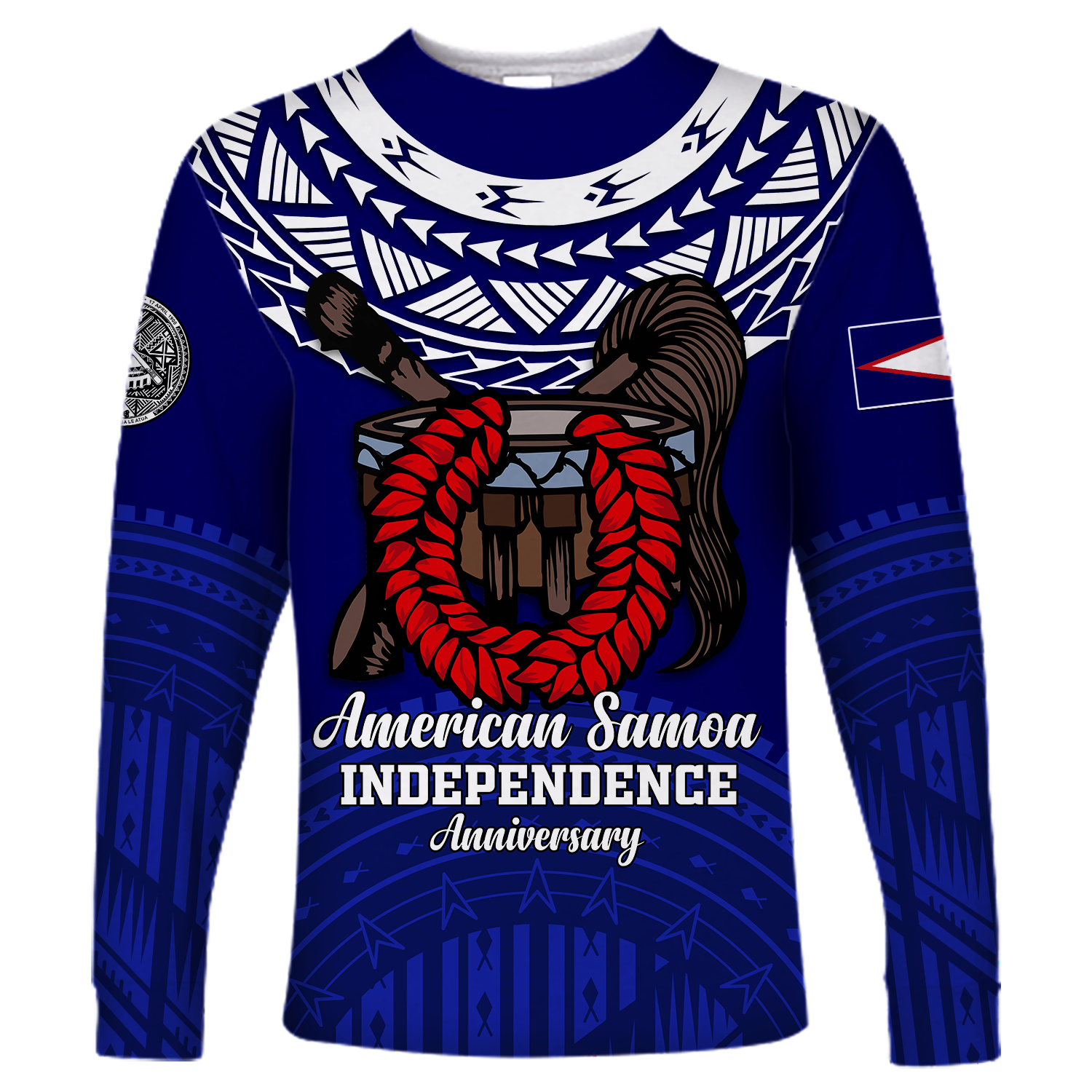 American Samoa Independence Anniversary Pride Long Sleeve Shirt - LT12 Unisex Blue - Polynesian Pride