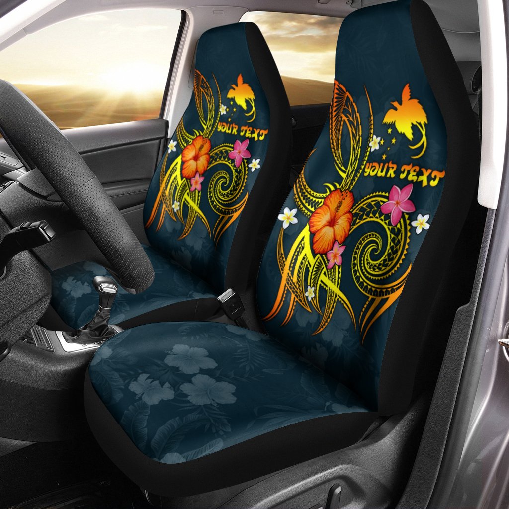 Papua New Guinea Polynesian Car Seat Covers - Legend of Papua New Guinea (Blue) Universal Fit Blue - Polynesian Pride