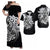 Custom Polynesian Matching Dress And Shirt with Tribal Hammerhead Shark Black LT6 Art - Polynesian Pride