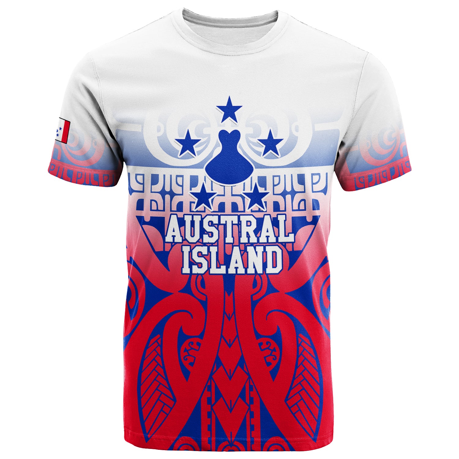 Austral Islands Tribal Tattoo T Shirt LT12 Unisex Red - Polynesian Pride