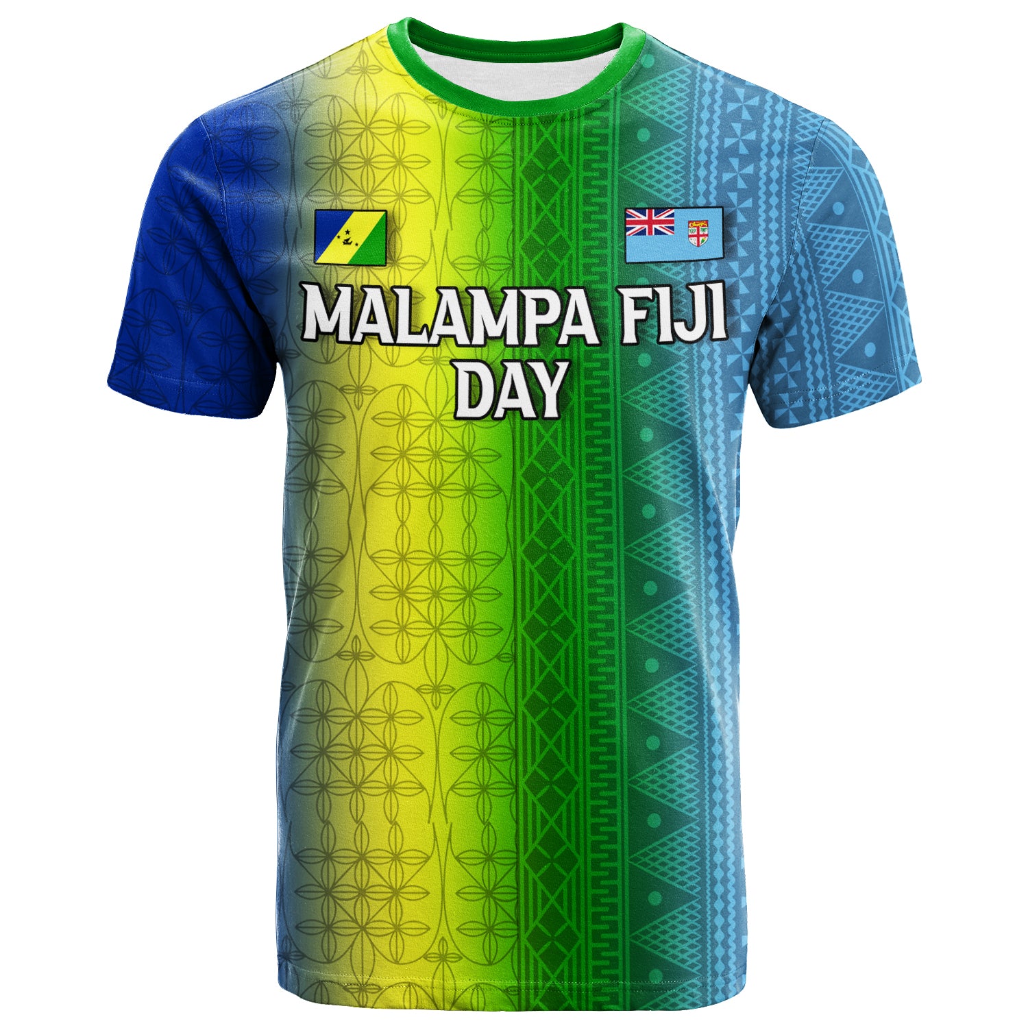 Custom Vanuatu Malampa Fiji Day T Shirt Flag Version LT12 Unisex Blue - Polynesian Pride