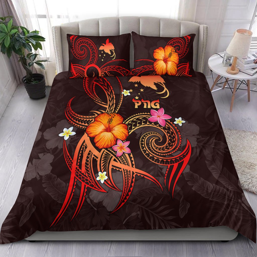 Papua New Guinea Polynesian Bedding Set - Legend of Papua New Guinea (Red) Red - Polynesian Pride