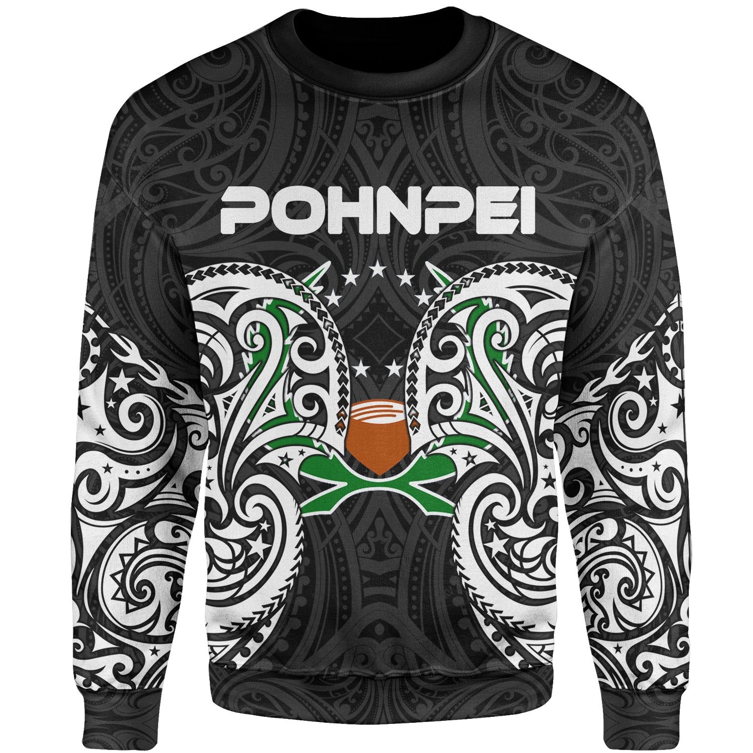 Pohnpei Polynesian Sweater - Spirit Style White Unisex White - Polynesian Pride