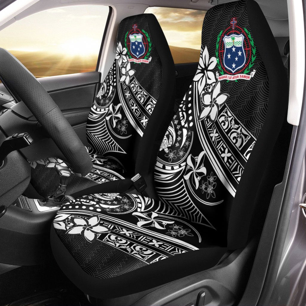 Samoa Car Seat Cover - The Flow OF Ocean Universal Fit Black - Polynesian Pride