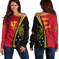 Papua New Guinea Independence Anniversary Polynesian Tribal Women Off Shoulder Sweater - LT12 Women Off Shoulder Sweater Black - Polynesian Pride