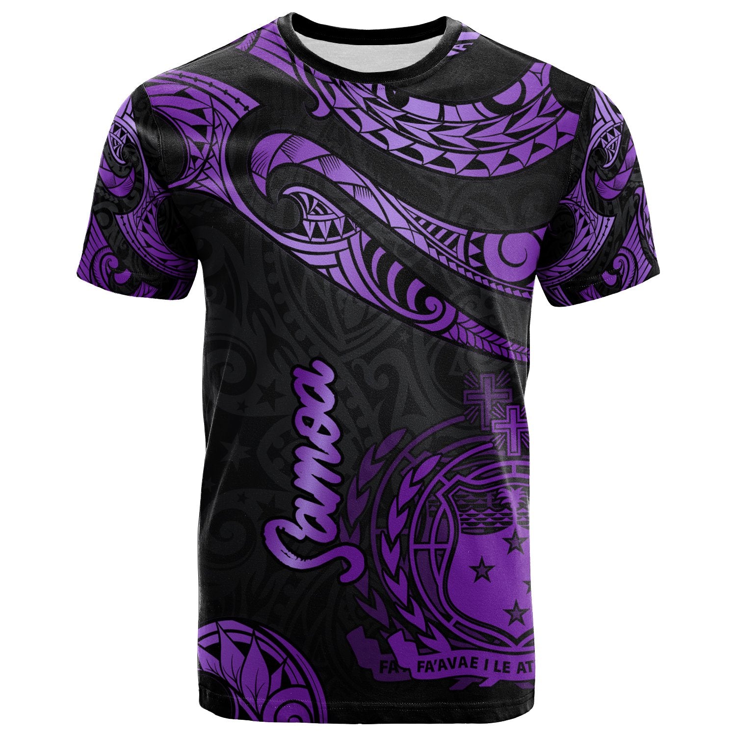 Samoa Polynesian T Shirt Poly Tattoo Purple Version Unisex Purple - Polynesian Pride