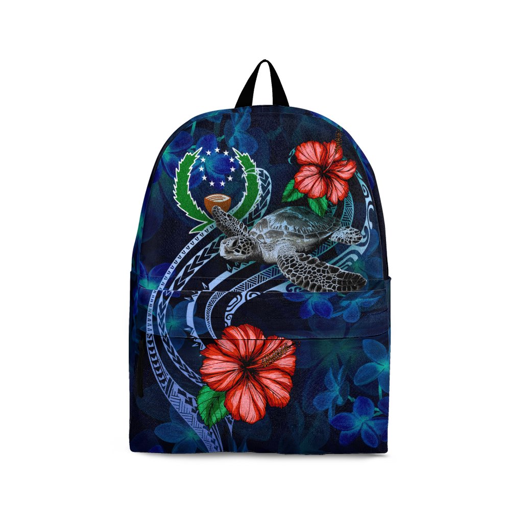 Pohnpei Micronesia BackPack - Blue Turtle Hibiscus Blue - Polynesian Pride