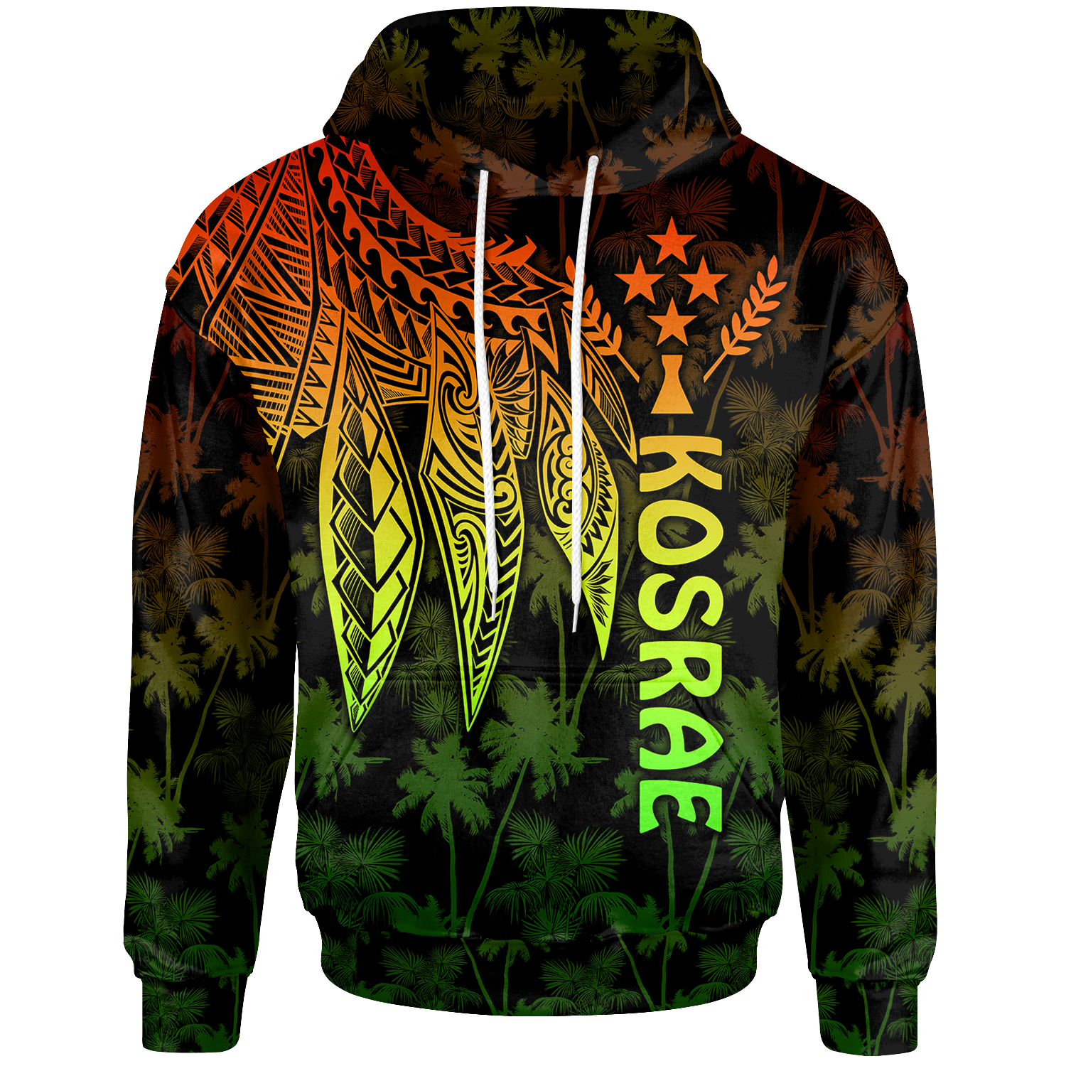 Kosrae Hoodie Polynesian Wings (Reggae) Unisex Reggae - Polynesian Pride