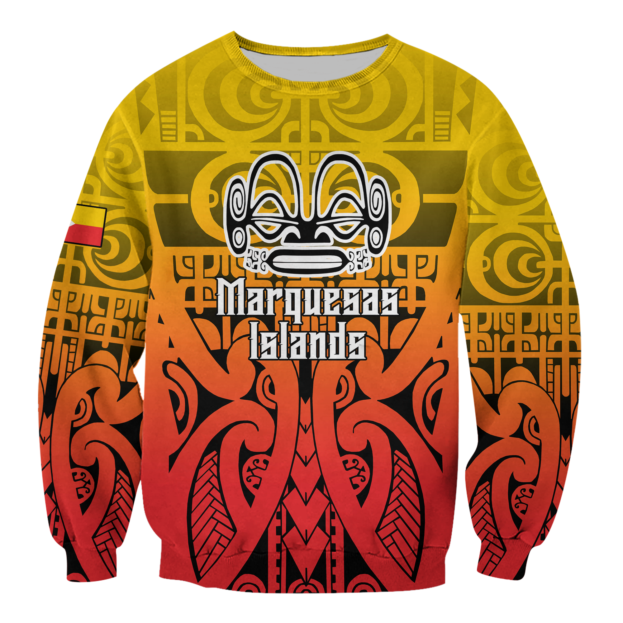 Marquesas Islands Marquesan Tattoo Sweatshirt - LT12 Unisex Red - Polynesian Pride