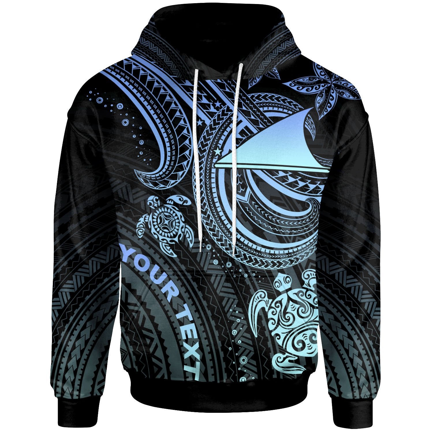 Tokelau Custom Hoodie Blue Turtle Unisex Blue - Polynesian Pride