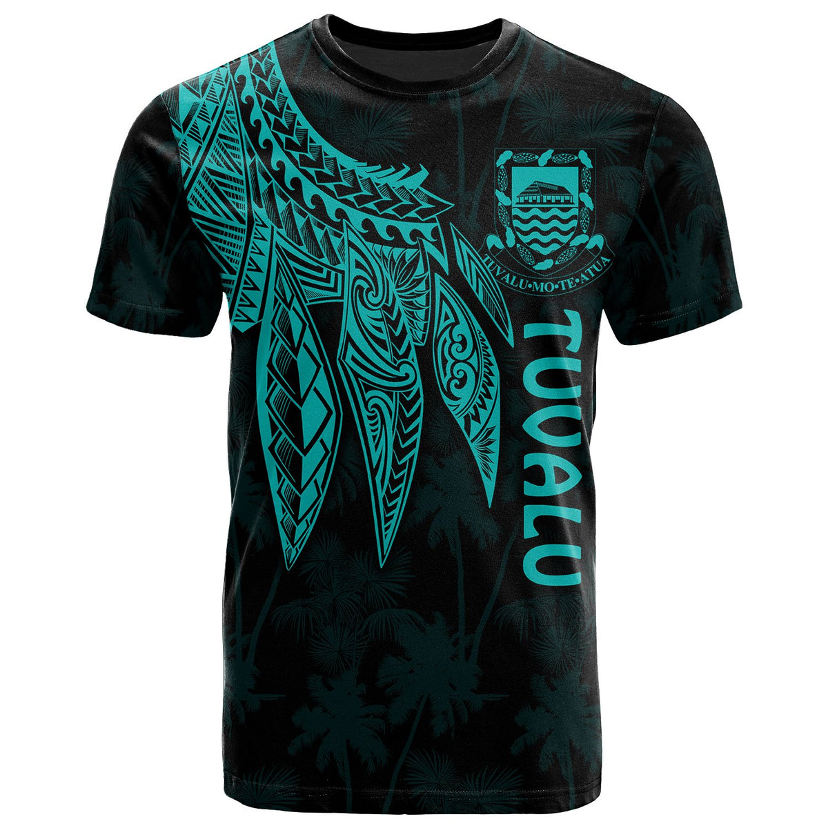 Tuvalu T Shirt Polynesian Wings (Turquoise) Unisex Turquoise - Polynesian Pride