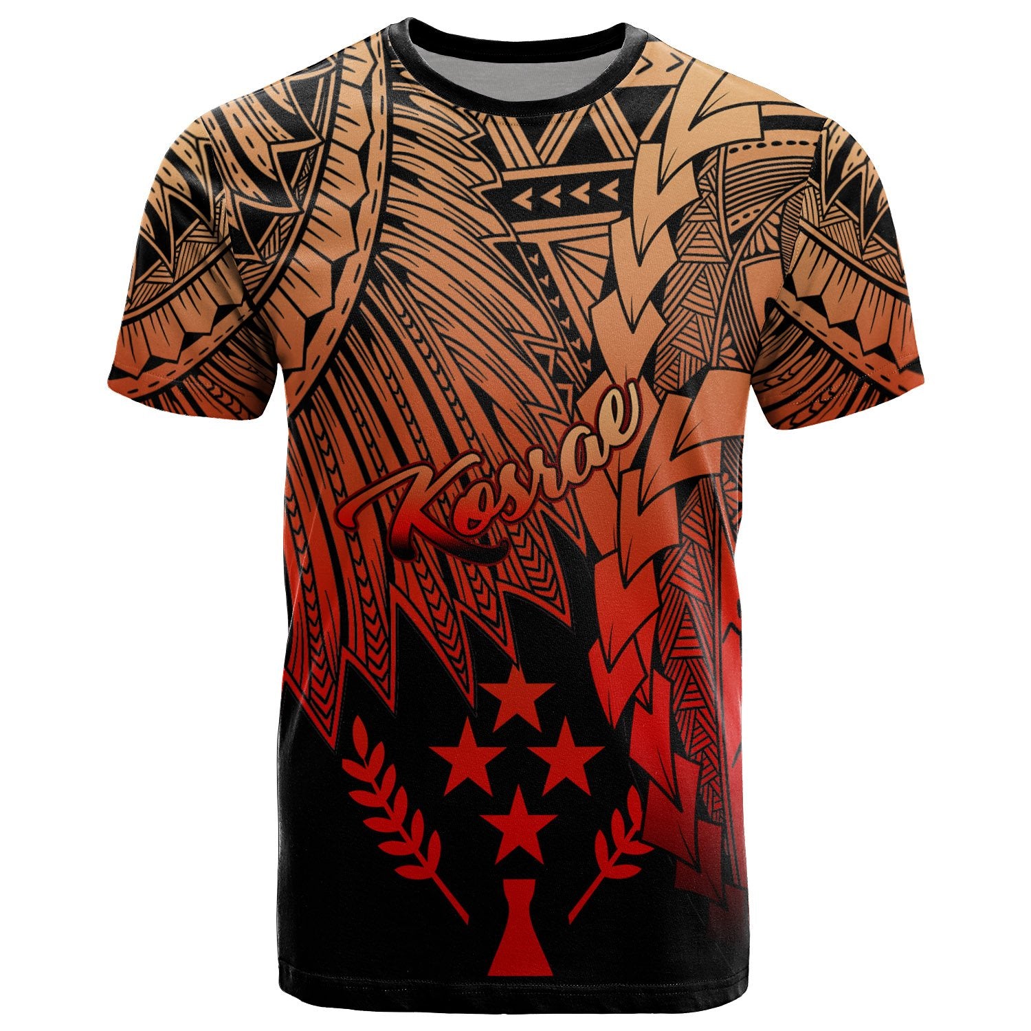 Kosrae Polynesian T Shirt Tribal Wave Tattoo Red Ver 2 Unisex Red - Polynesian Pride