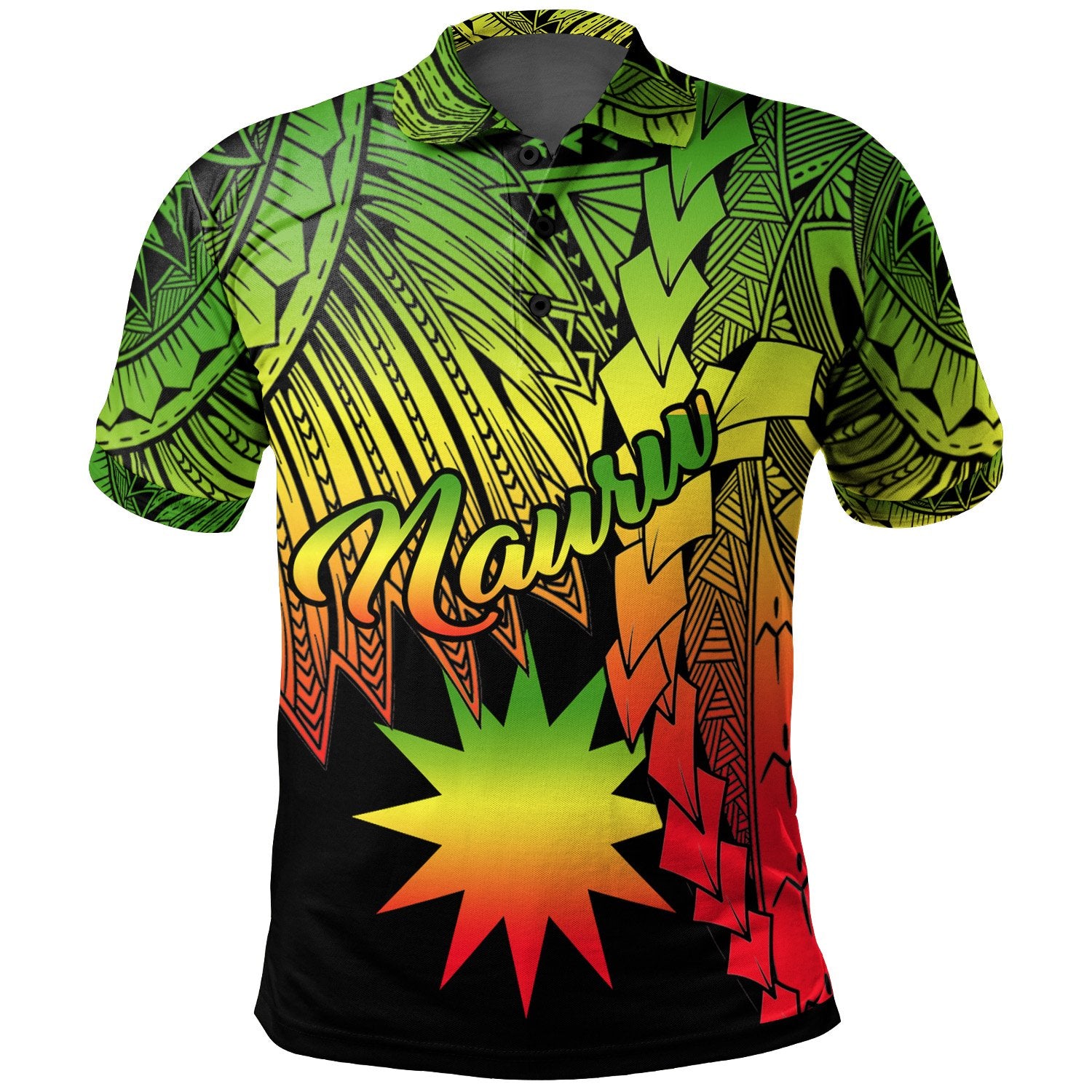 Nauru Polynesian Polo Tribal Wave Tattoo Reggae Unisex Reggae - Polynesian Pride