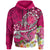 Hawaii Hoodie Turtle Plumeria Polynesian Tattoo Pink Color Unisex PInk - Polynesian Pride