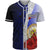 Hawaii Polynesian Baseball Shirt - Coat Of Arm With Hibiscus Blue Unisex Blue - Polynesian Pride