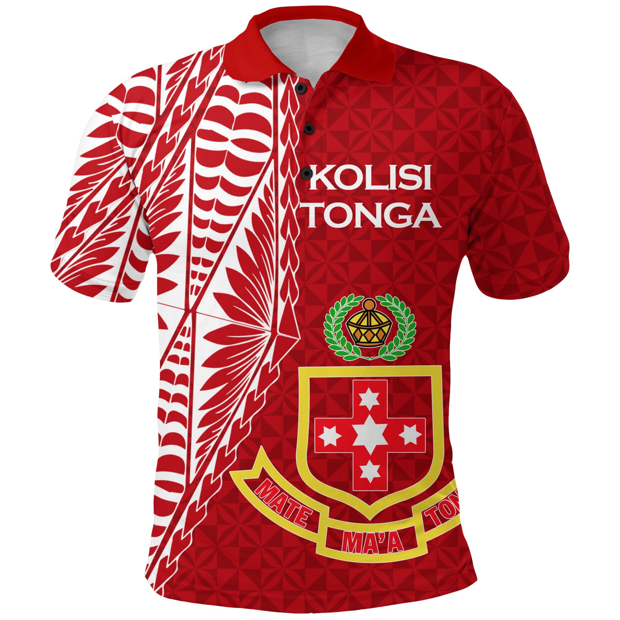 Kolisi Atele Polo Shirt HUNI KAU KULA 1980 (STATES) LT12 Red - Polynesian Pride