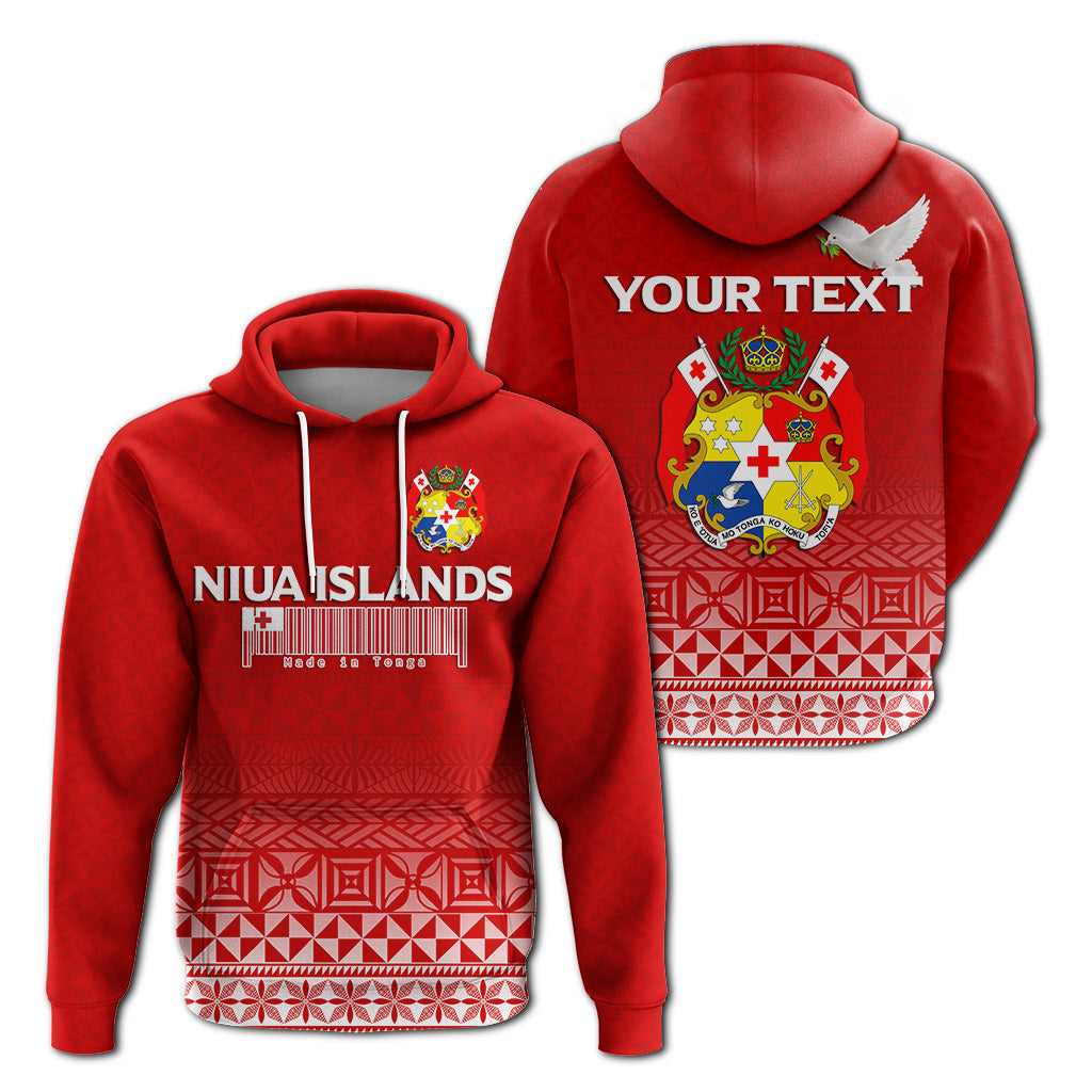 Custom Tonga Niua Islands Hoodie Tongan Pattern LT12 Unisex Red - Polynesian Pride