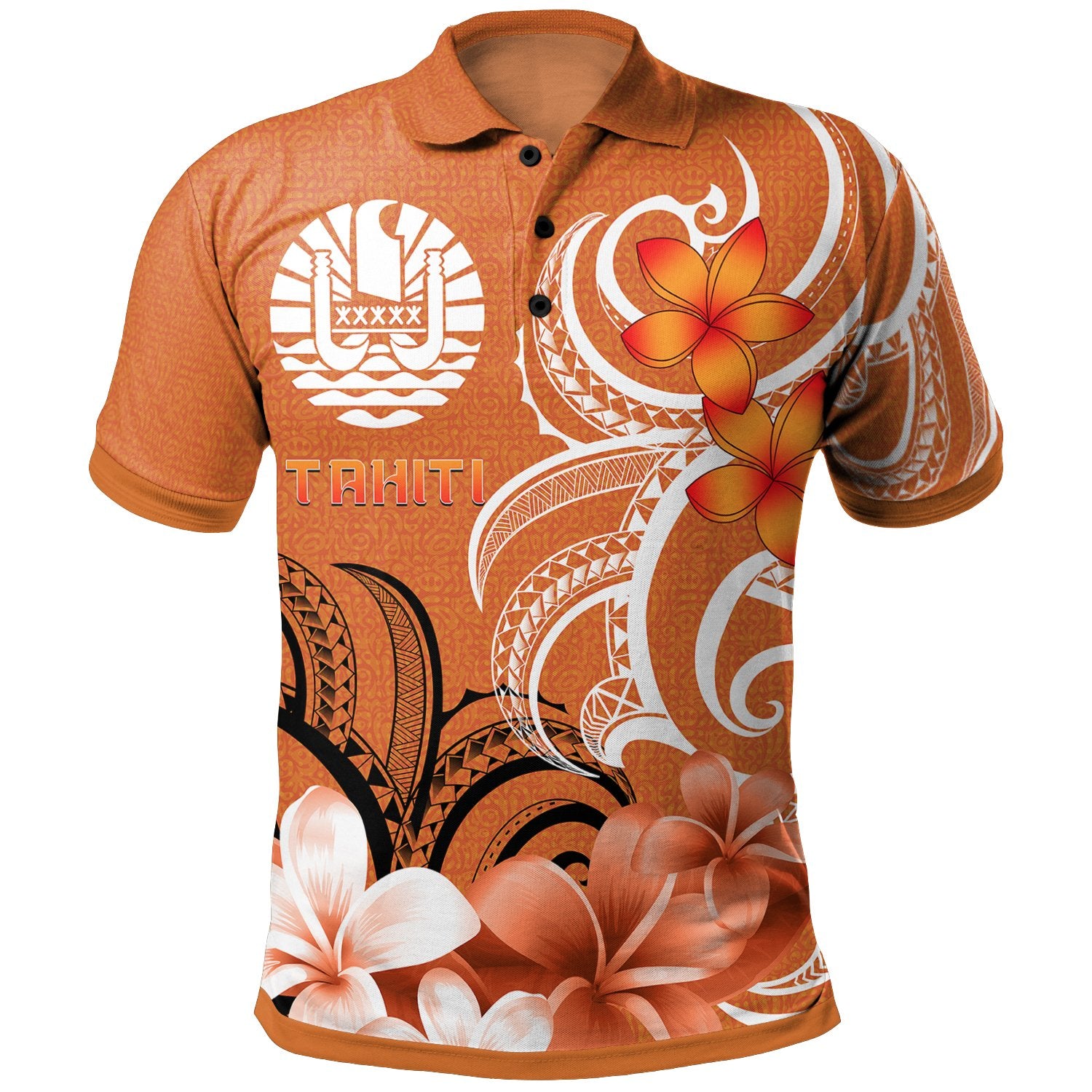 Tahiti Polo Shirt Tahitians Spirit Unisex Orange - Polynesian Pride