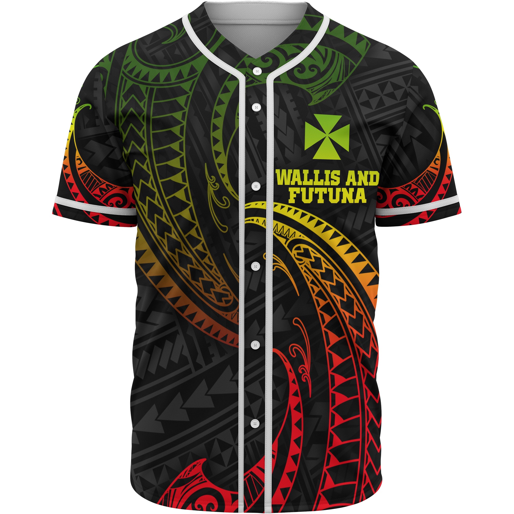 Wallis and Futuna Polynesian Baseball Shirt - Reggae Tribal Wave Unisex Reggae - Polynesian Pride