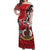 Vanuatu Color Off Shoulder Long Dress Coat of Arms Version Red LT13 Long Dress Red - Polynesian Pride