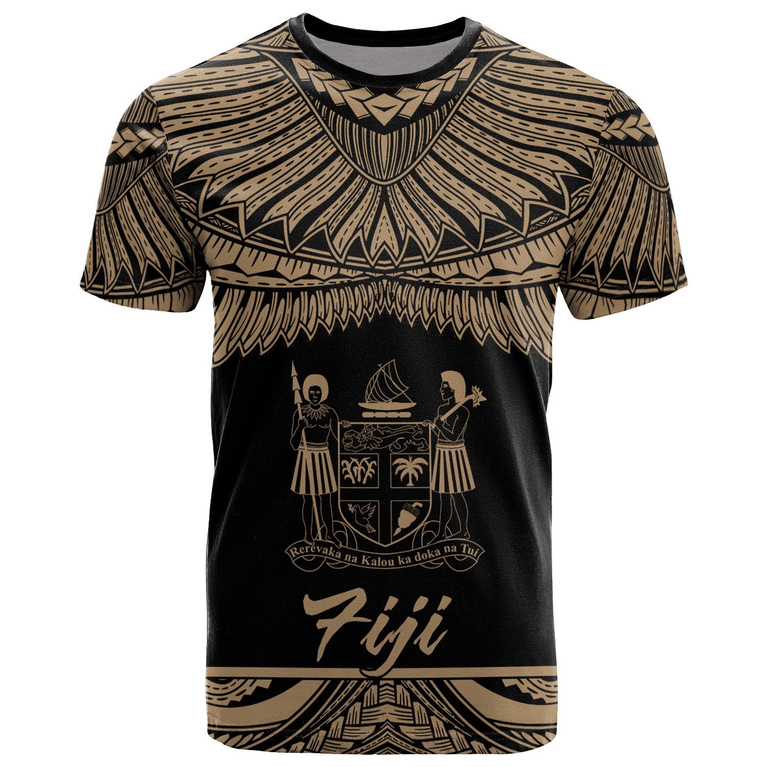 Fiji Polynesian T Shirt Fijian Pride Gold Version Unisex Art - Polynesian Pride