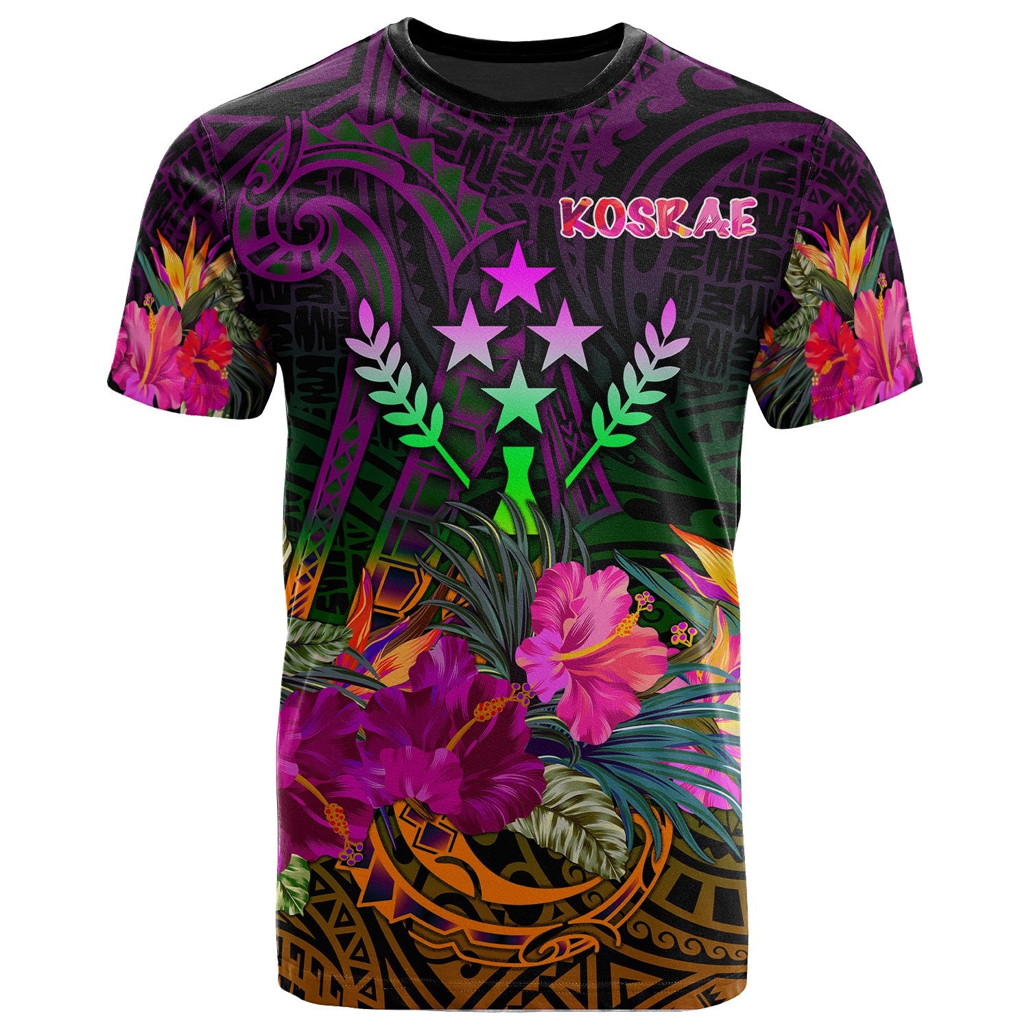 Kosrae T Shirt Summer Hibiscus Unisex Reggae - Polynesian Pride