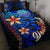 Tahiti Custom Personalised Quilt Bed Set - Vintage Tribal Mountain Blue - Polynesian Pride